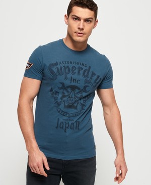 Superdry Motor Club Mid Férfi Pólók Kék | NEYGP2458